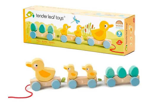 Juego Infantil Arrastrando Patitos Con Ruedas Madera Febo