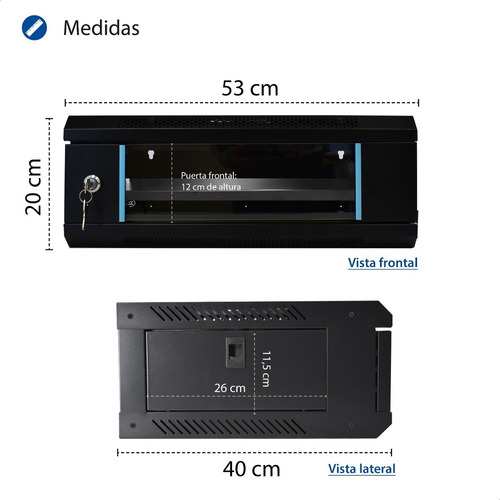 Imagen 2 de 7 de Rack Mural 4 Unidades Minirack Switch Para Pared + Bandeja