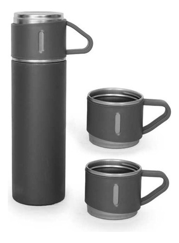 Set Termo Para Agua Caliente/fría + 3 Tazas 500 Ml Cafe Mate