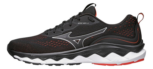 Tênis masculino Mizuno Wave Way 3 cor preto/vermelho - adulto 44 BR