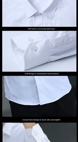 Camisa De Manga Larga Ajustada Para Hombre, Ropa Formal De N