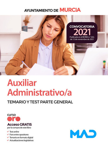 Libro Auxiliar Administrativo Del Ayuntamiento De Murcia....