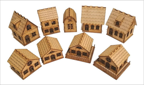 Casas Decorativas Pequeñas De Adorno Navideño Pack 10