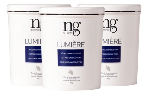 Kit 3 Unidades De Pó Descolorante Ng De France Lumière 400g