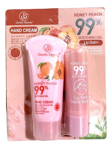 Set Crema De Manos Hidratante Con Bálsamo Labial Durazno