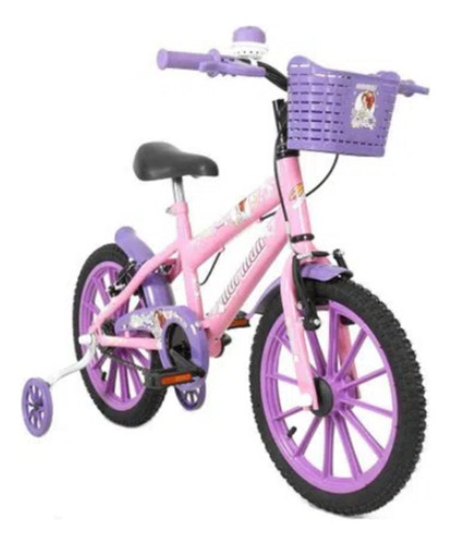 Bicicleta Mormaii Infantil Aro 16 Com Cesta Para Menina Tamanho Do Quadro 11 Cor Rosa