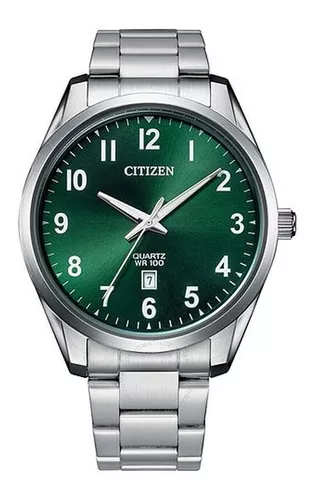 Citizen Reloj analógico Eco-Drive para hombre con correa de nailon  BM8470-11EE, negro/verde, correa, Negro/Verde, Correa