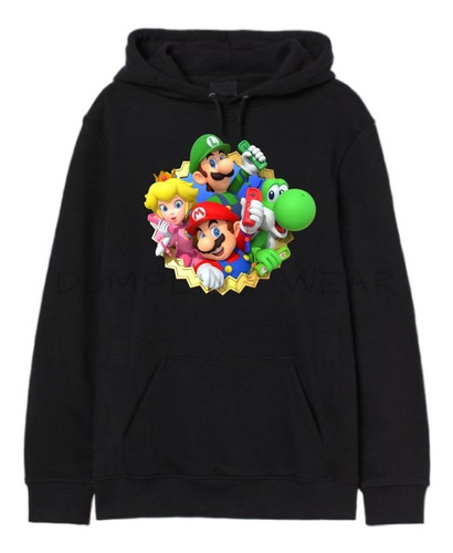 Buzo Canguro Mario Peach Hoodie Doble Friza Mujer Hombre