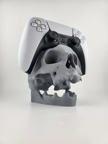 Soporte De Pared Joystick Dualsense Y Auriculares Calavera Blanco
