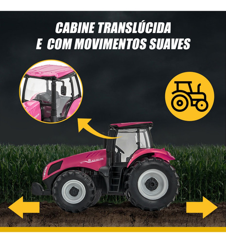 Trator De Brinquedo Miniatura New Holland T8 Conjunto Com 2