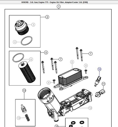 Imagen 5 de 8 de Sensor De Temperatura Mopar Dodge Dakota 3.7l-4.7l 2008-2011