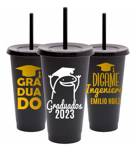 25 Vasos Personalizados Graduación Recuerdos Graduado 2diseñ