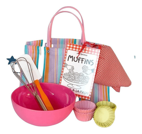 Kit Para Hacer Muffins Infantil Rosa - Manos A La Masa