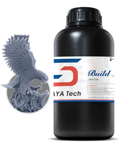Resina Uv Para Impresora 3d Siraya Tech Build Sonic Grey 1lt Color Gris