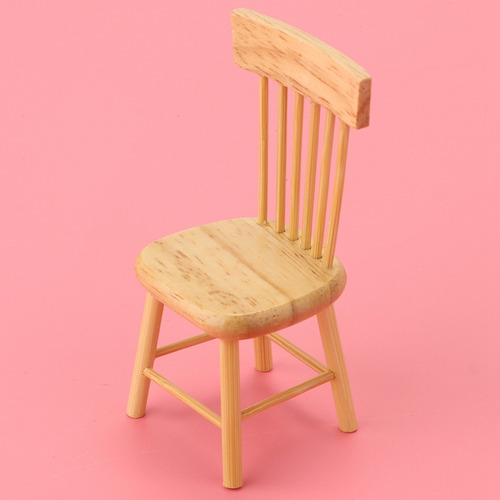 Silla De Comedor De Madera Modelo De Mueble En Miniatura Par
