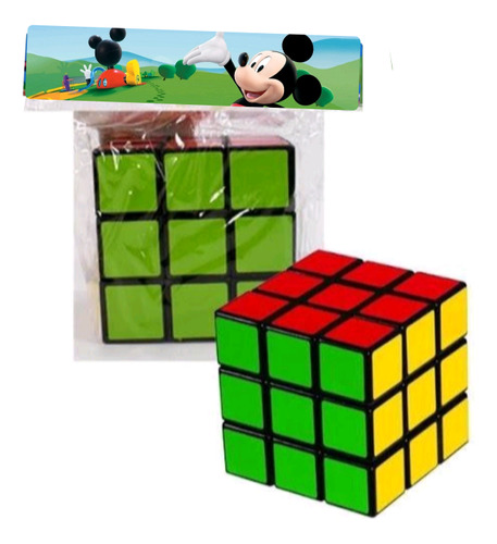 10 Souvenir Sorpresita Cubo Mágico Rubik 5x5cm Mickey Minnie