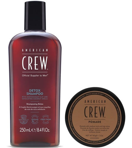 Shampoo Exfoliante + Cera Pomade American Crew Men