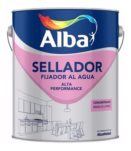 Imagen 1 de 5 de Fijador Sellador Al Agua Concentrado Alba X 1 Litro