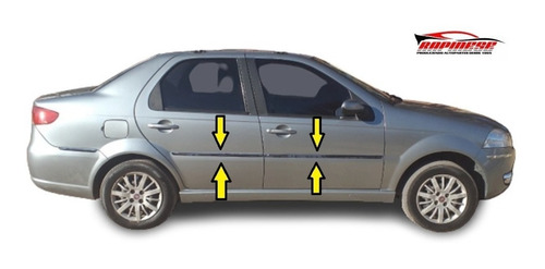 Fiat Siena Elx Baguetas De Puertas Cromadas Alternativas 4pz