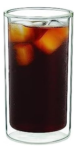 Vaso Grande De Pared Doble Para Café Frío Jgo 2