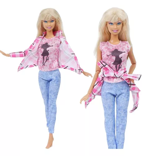 Lote Kit 3 Conjuntos Roupas Para Bonecas Barbie - Não Repete