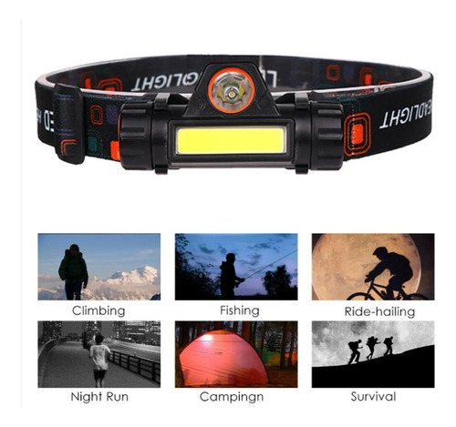 Linterna Led Recargable Para Casco Sin Intereses