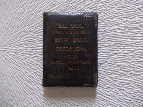 4337-antiguo Carnet Usado Diario El Sol, Quilmes