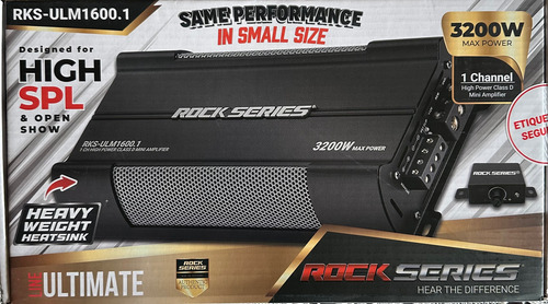 Mini Amplificador Rock Series High Spl Rks - Ulm1600.1 3200w Negro 3.2 Kw