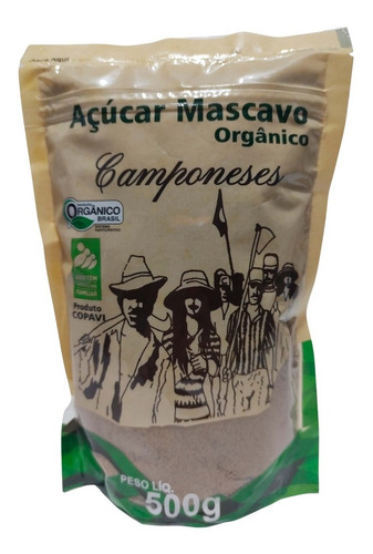 Açúcar Mascavo Orgânico Camponeses 500g - Produto Natural 