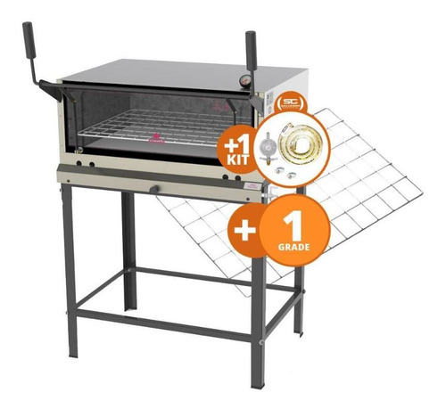 Forno Refratário Pão Pizza Gás Prp860 + Grade+kit Gás Progás