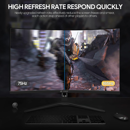 Monitor Gamer Curvo Crua 27 Fhd 144hz/180hz Negro