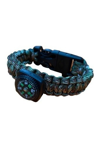 Pulsera Supervivencia Cuerda Pedernal Brújula Silbato 5en1