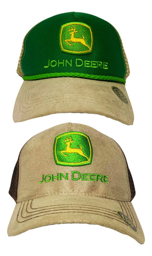 Kit Com 2 Boné Agro Trucker Aba Curva Trator John Deere