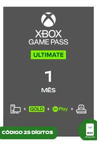 Xbox Game Pass Ultimate 1 Mês Código 25 Dígitos