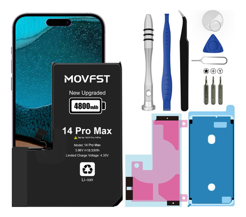 Movfst Bateria De Repuesto Para iPhone 14 Pro Max, Bateria D