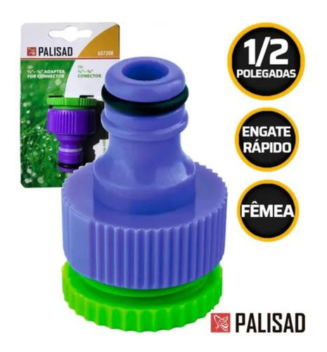 Conector Femea De Plastico C/ Bucha 1/2 Para 3/4 Palisad