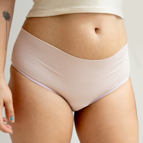 Calcinha Absorvente Reutilizável Fluxo Menstrual Bee Green Desenho Do Tecido Liso