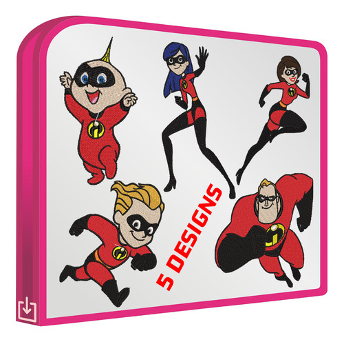 Los Increibles Set De 5 Matrices Bordadoras Bordar Ropa