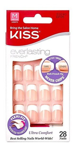 Kiss Everlasting French Nails Ef05 (paquete De 6)