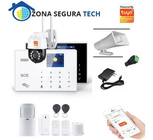 Kit De Seguridad Alarma Inalambrica Tuya Smart + Cámara Ptz