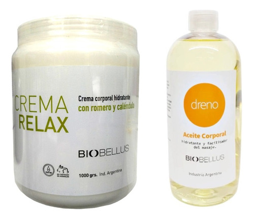 Aceite Dreno Circulatorio 500ml + Crema Musculares 1kg