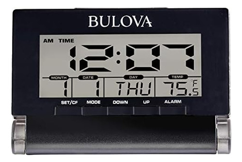 Reloj de mesa   Bulova B1707  color negro. 