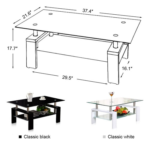 Mesa De Café Moderna De Cristal Mesa De Cóctel De Vidrio Con