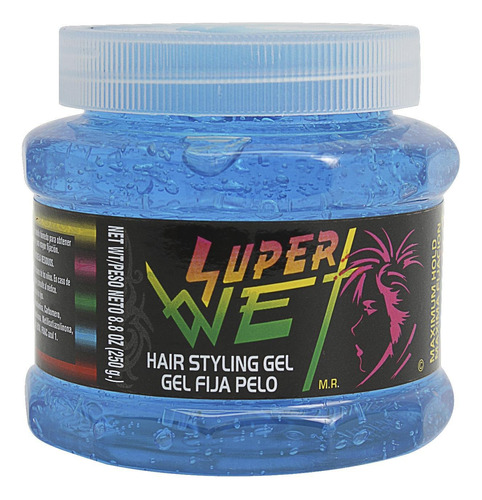Gel Super Wet Hair Styling Azul 8.8 Oz - Gel Fija Pelo