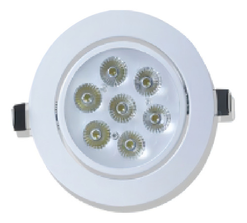 Plafon Led Circular 7 Leds Luz Blanca Fria Uso Interior 7w Estructura Blanco