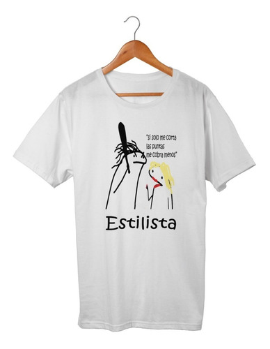 Playera Flork Estilista Profesiones Blanca Sublimación