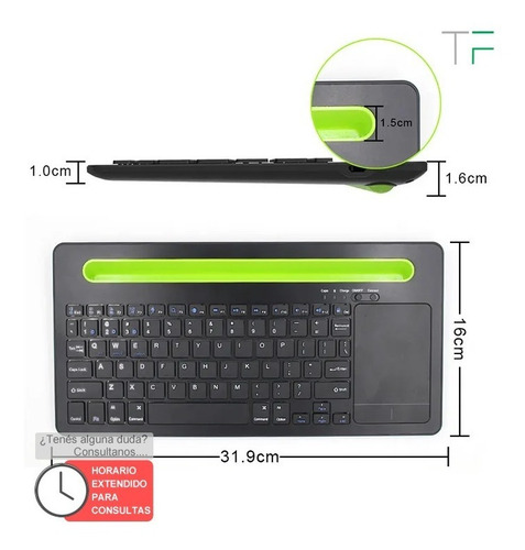 Imagen 3 de 5 de Teclado Bluetooth C/soporte Android/ios ¡¡entrega Inmedia.!!