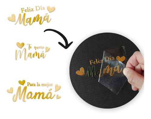 Día De La Madre - Frases Vinilo Dorado Para Cajas, Tazon Etc