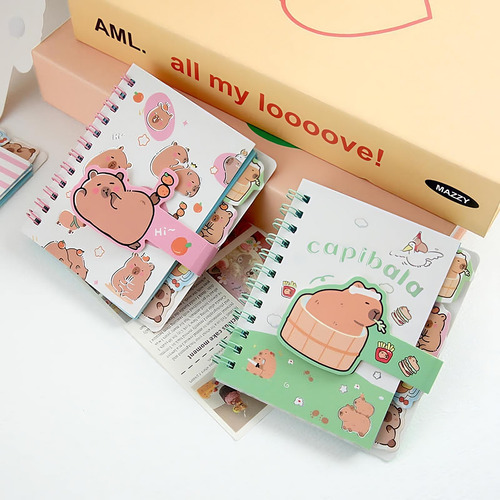 Mini Libreta Capibara Hojas Con Diseño Y Separadores