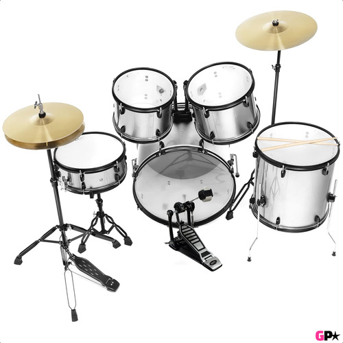 Bateria Acustica Completa 5 Cuerpos Platos Fierros Garantia
